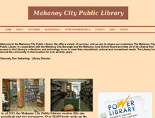 Tablet Screenshot of mahanoylibrary.org